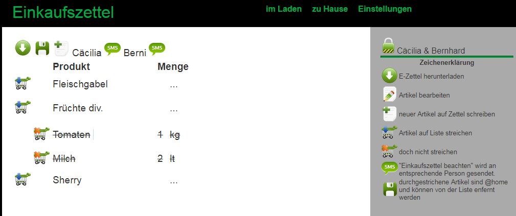 Einkaufszettel